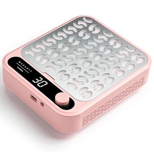 Makartt Nail Dust Collector - Professional Powerful Suction Larina Vacuum Fan Dust Cleaner with LED Display, Adjustable Speed, Reusable Filter for Acrylic Nails Polishing Manicure Salon Home Pink - Image 1