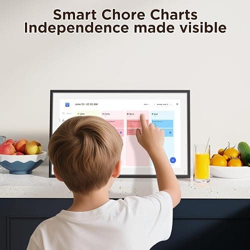 LOOFII 10.1 Inch Smart Digital Calendar – HD Touchscreen Family Planner & Calendar with Chore Chart & Meal Planner (Black White) thumbnail 3