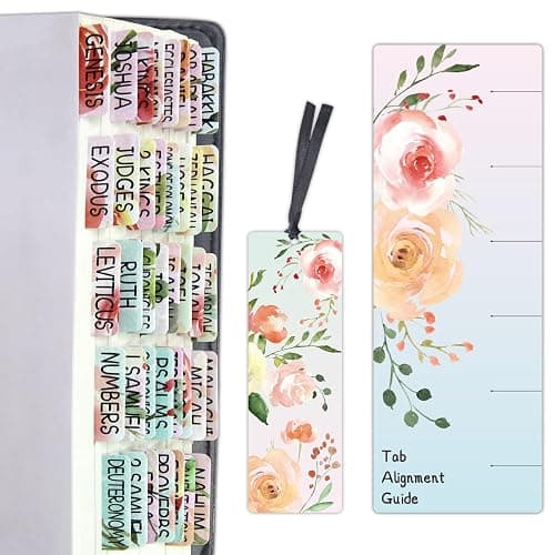 Fancy Land Floral Bible Tabs 90 Decorative Bible Tabs Laminated Colorful Bible Book Indexing Tabs Old and New Testament Laminated Matte Film Pretty Gift for Women Girls thumbnail 9