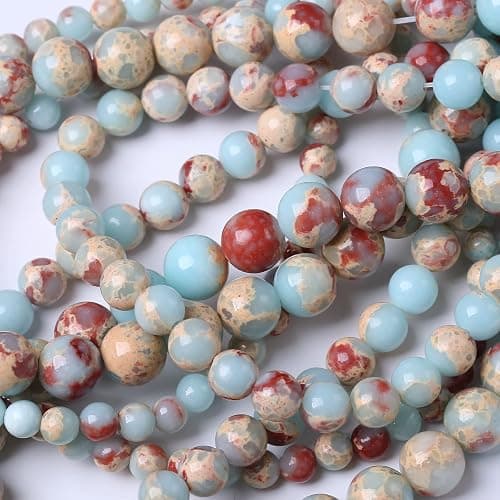 60PCS 6MM Natural Longevity Mountain Beads Round Loose Stone Beads for Jewelry Making DIY Energy Stone Healing Power Bracelet 15" thumbnail 4
