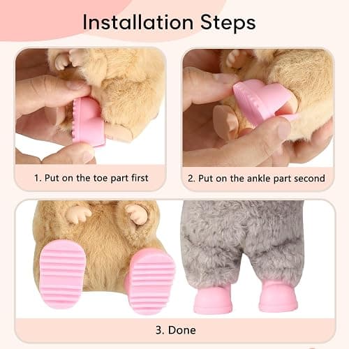 sunla Doll Shoes for 17cm Doll, Cute Mini Shoes Accessories for 17cm Dolls Sitting Standing Series, Silicone Doll Rain Shoes Boots(1 Pair Brown) thumbnail 5