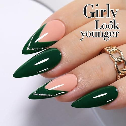 Double Rhythm 15ML Gel Polish Pure Sheer Same Color Same Bottle Soak Off Gel Polish Art Manicure Salon DIY at Home for Women (Deep Green-A1460) thumbnail 9