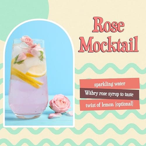 Wäbry Organic Rose Syrup – 16.4oz (468g), Natural Coffee Syrup, Perfect for Lattes, Tea, Shaved Ice and Soda, Vegan Friendly, Non-GMO, Dye-Free Snow Cone Syrup – BPA-Free Plastic Bottle thumbnail 4