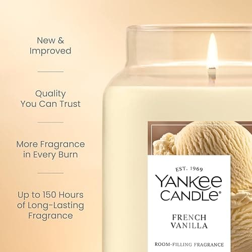 Yankee Candle French Vanilla Scented Candle, 22oz Large Jar with up to 150 Hour Burn Time, Giftable thumbnail 3