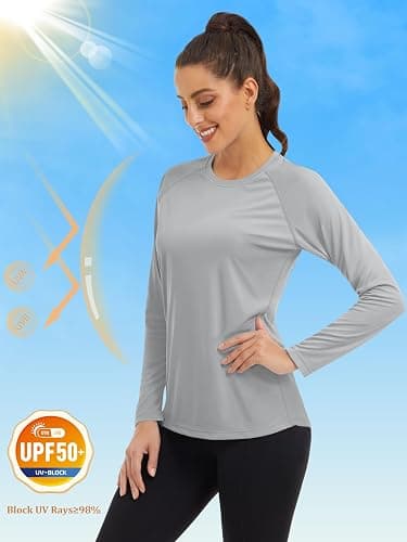 MAGCOMSEN Women's Long Sleeve Shirts UPF 50+ Sun Protection Shirts for Hiking Fishing Workout Rash Guard thumbnail 3