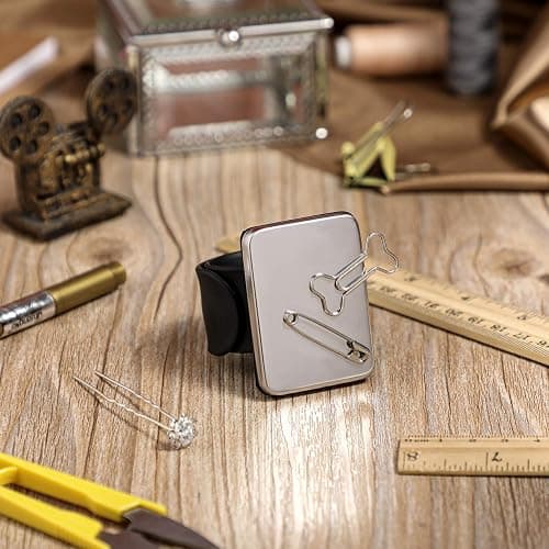 2 Pieces Magnetic Pincushion and Wristband Holder for Quilting, Sewing Pins, Hair Clips - Silicone Wrist Strap, Flannelette Bag thumbnail 5