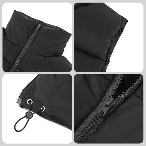 Century Star Puffer Vest Women Girls - Cropped Fall Winter Outerwear Puffy 2025 Quilted Top Jacket Coat Gilet Sleeveless Zip thumbnail 5
