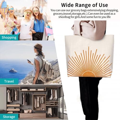 Shoulder Bag Large Reusable Eco-friendly Shopping Bags Portable Storage Handbag thumbnail 6