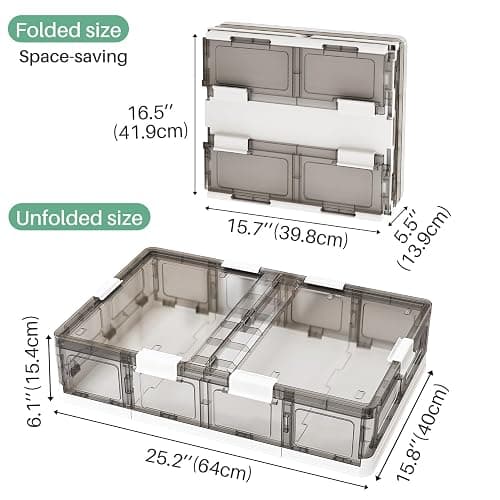 Kitstorack Clear Plastic Under Bed Storage Containers Bins with Lids and 8 Pre-installed Wheels,37.8 Qt, Rolling Foldable Flat Under Bed Organizer Boxes for Clothes Shoes Clothing Bedroom thumbnail 2