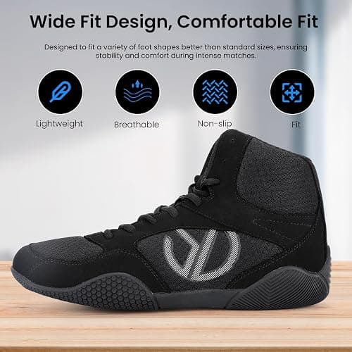 Men's Wrestling Shoes with Lightweight,Sdtdid Boxing Shoes Made of Micro Suede for Gym,Powerlifting,Bodybuilding,Training Etc. thumbnail 3