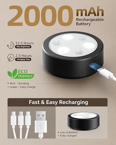 EZVALO Picture Lights for Wall, 2000mAh Rechargeable Battery Magnetic Poster Lights with 3 Color Temps & 12 RGB, Remote Dimmable Timer Painting Light, Wall Decor Light for Art Display, Frame (3 Pack) thumbnail 2