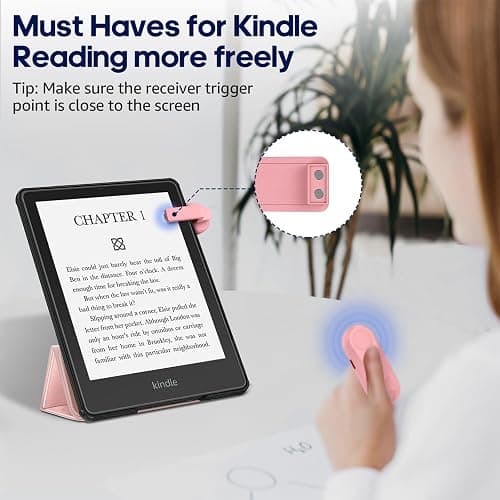 DATAFY Remote Control Page Turner for Kindle Paperwhite Oasis Kobo eReaders, Camera Camcorder Remote Controls, Page Turner Clicker for ipad Tablets Reading Novels with Wrist Strap Storage Bag thumbnail 3