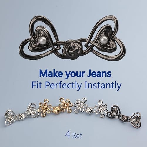 Pants Tightener for Women - Jean Tightening Clips and Pins to Make Waist Smaller - Adjust Waist Clips 4Set thumbnail 6