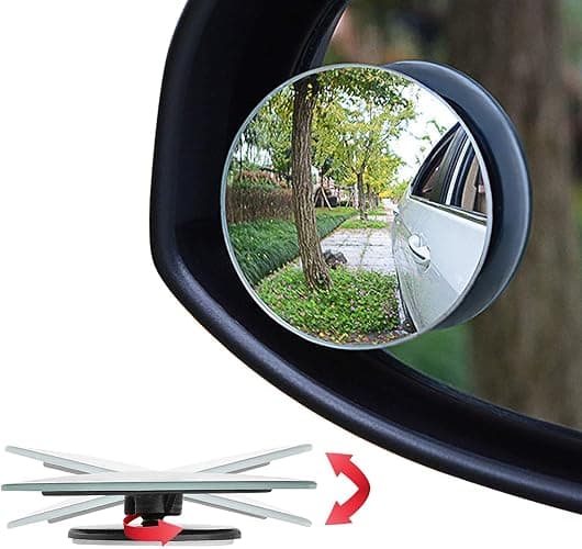 Ampper Blind Spot Mirror, 2" Round HD Glass Frameless Convex Rear View Mirror, Pack of 2 - Image 1