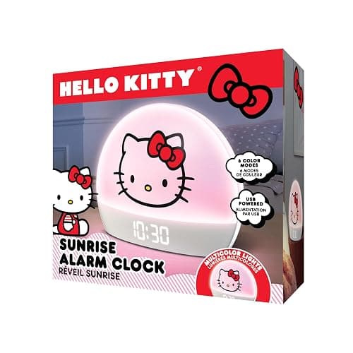 Hello Kitty Sunrise Alarm Clock - Multicolor Lights, USB Charging, LED Display, and Snooze Function thumbnail 5