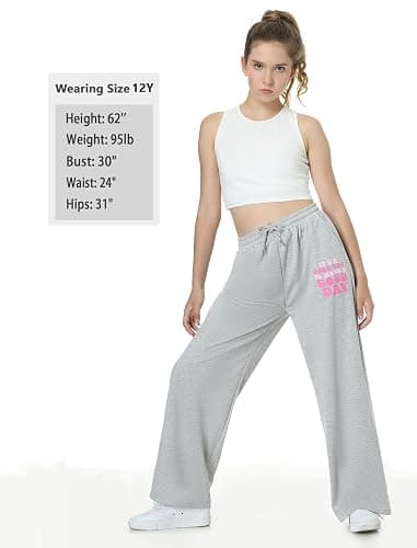 EXARUS 3 Pack Girls Sweatpants Joggers Teen Sweat Pants Cute Baggy Tween Trendy Clothes Preppy with Pockets thumbnail 6