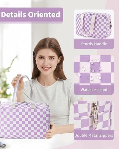 Full Size Toiletry Bag Large Cosmetic Bag Travel Makeup Bag Organizer for Women thumbnail 5