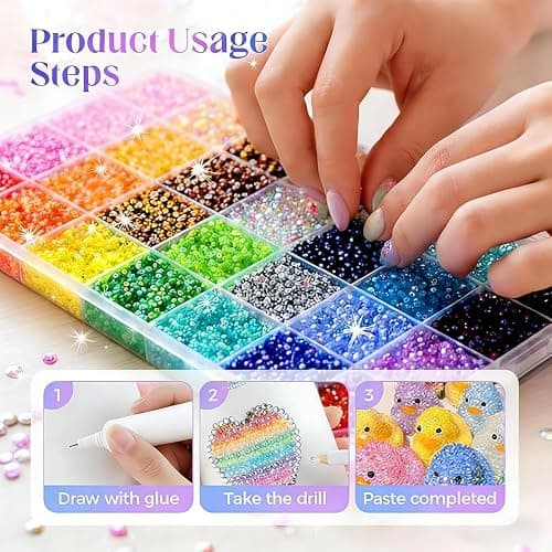 32000pcs Colorful DIY Resin Rhinestone Kit, Bedazzler Kit with Rhinestones and Tools, Resin Jelly Rhinestones for Bedazzling for Clothing Shoes Nail Book Diamond Art DIY Crafting (32000) thumbnail 3