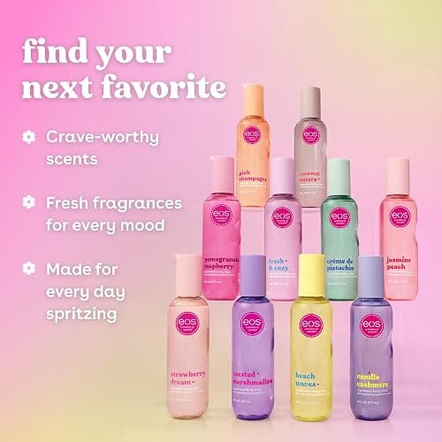 eos Cashmere Body Mist, Toasted Marshmallow, Toasted Vanilla, Sweet Marshmallow, Hair Mist, Body Spray for Women Moisturizing, Hyaluronic Acid, Vanilla Body Spray, Vegan, Cruelty-free, 6 fl oz thumbnail 9