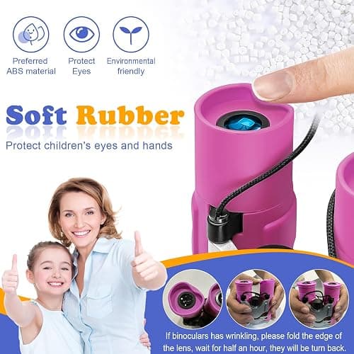 Obuby Real Binoculars for Kids Gifts for 3-12 Years Boys Girls 8x21 High-Resolution Optics Compact Toy Binocular for Bird Watching,Travel, Camping thumbnail 5