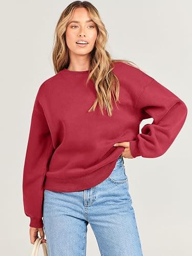 ANRABESS Womens Sweatshirts Crewneck Fleece Oversized Pullover Sweaters Fall Winter Cute Tops Teen Girls Preppy Clothes 2025 thumbnail 8