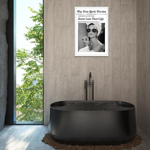 Vintage Better Late Than Ugly Newspaper Posters Black And White Canvas Wall Art Funky Girl Aesthetic Preppy Prints Painting For Home Bedroom Dorm Wall Decor 8x10in Unframed thumbnail 3