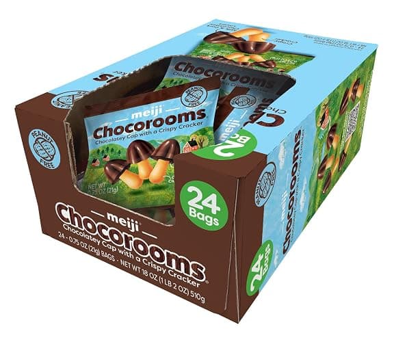 MEIJI Chocorooms Crispy Crackers - .75oz, Pack of 24 - Crunchy Pretzel Shell with Smooth Delicious Crème thumbnail 3