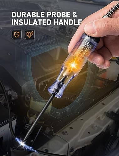 Test Light Automotive, Circuit Tester 6V-12V-24V DC Car Electrical Test Pen with Alligator Clip and Long Steel Probe, Continuity Voltage Fuse Tester for Sedan, SUV, RV and Truck thumbnail 5
