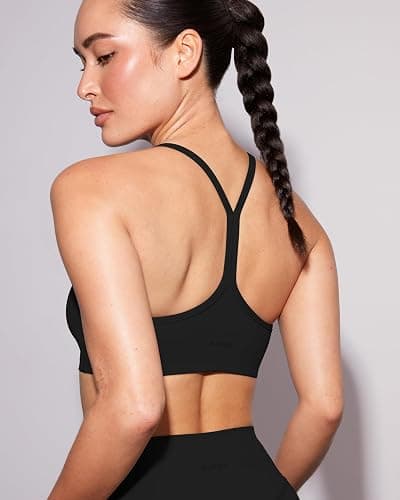 PAVOI ACTIVE Yoga Racerback Bras for Women - Buttery Soft Low Support Scoop Neck Y-Back Thin Strap Sports Bra - FlexFlow thumbnail 2