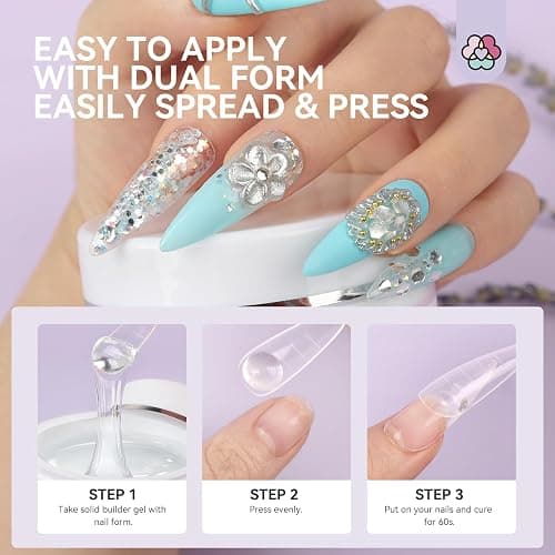 SAVILAND 60g Solid Builder Nail Gel Non-Sticky Sculpting Gel for Nail Art | 3d Sculpting Molding Gel for Carving Pattern Extension, Clay like Texture with Sequins Chrome Powder, Nail Art Home Manicure thumbnail 5