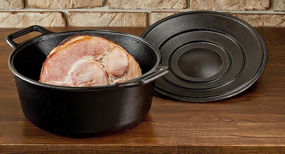 Lodge BOLD Exclusive 7 Quart Premium Pre-Seasoned Cast Iron Dutch Oven with Lid - Dual Handles - Use in the Oven, on the Stove, on the Grill or over the Campfire - Black thumbnail 6