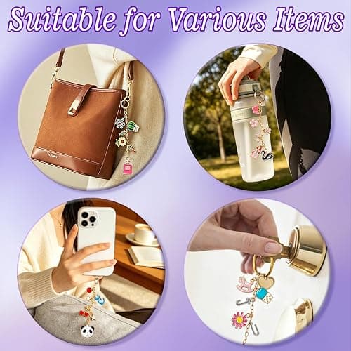 Pjordo 410Pcs Charm Lip Gloss Keychain Making Kit, Gold & Silver Keychain Kit, for Stimulate Creativity & Foster Emotional Interaction, for Girls, Teen & Boys, DIY Making Kit Suitable for Beginner thumbnail 5