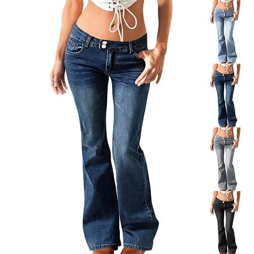 Flare Jeans for Women Stretchy Sexy Low Rise Jeans Boyfriend Flared Denim Pants Dressy Casual Jean Leggings Streetwear - Image 1