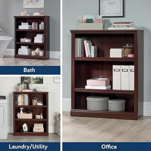 Sauder Miscellaneous Storage 3-Shelf Bookcase/ Book shelf, Select Cherry finish - Select Cherry Finish thumbnail 4