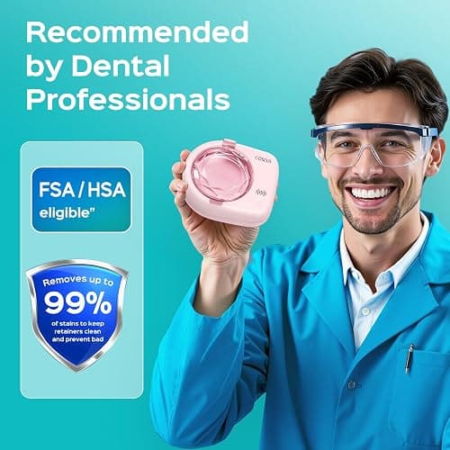 COSLUS C50 Portable Ultrasonic Retainer Cleaner : 50kHz Sonic Tooth Cleaner Cordless -Low Noise for Retainer, Aligner, Mouth Night Guard Deep Cleaning - Travel Home Use Pink thumbnail 3