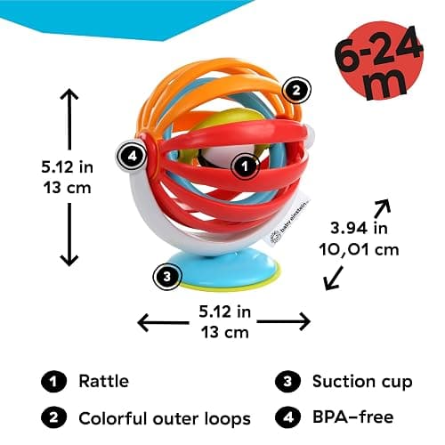 Baby Einstein Sticky Spinner BPA-free Suction Cup High Chair Activity Toy and Tray Toy for Early Development, 3mo+ thumbnail 3