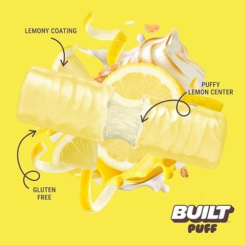 BUILT Bar Puff Protein Bars - Lemon Meringue Pie - 16g Protein Snack Bars with Collagen - Calorie Conscious & Gluten Free - 12 Count thumbnail 3