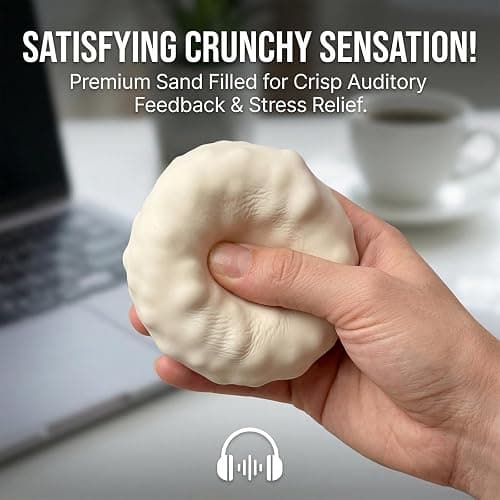 6 PCS Crunchy Stress Ball for Adults Anxiety Relief - Moldable Sensory Squeeze Ball with Slow Rebound, Sand Filled Fidget Toy for Focus, Portable & Soft Squishy for Office Desk & Home thumbnail 2