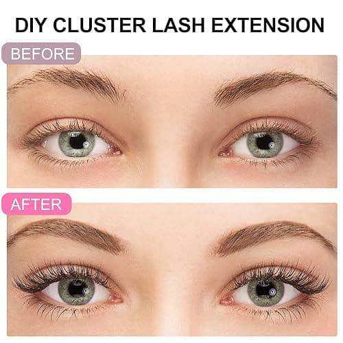 KISSXIAOYA Cluster Lashes Extensions, 144Pcs Individual Cluster Lashes D Curl 14mm, Wide Stem Cluster Eyelashes Soft Natural False Eyelashes Cluster DIY Eyelash Extension At Home (144pcs, 13mm) thumbnail 5