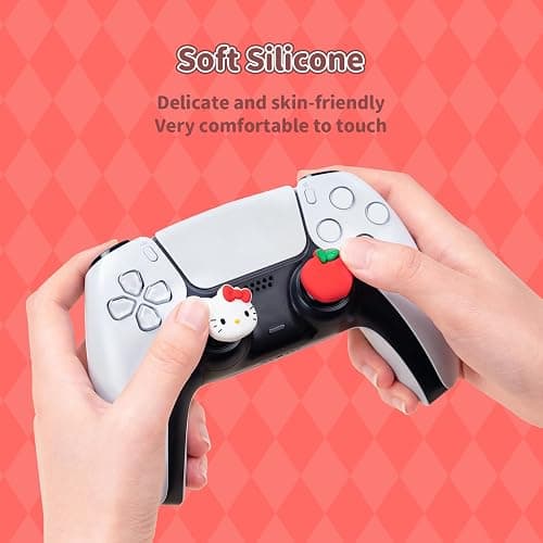 Kuitmor Silicone Thumb Grip Caps for PS5 Controller,Thumbsticks Cover Set Compatible with Switch Pro Controller and PS4 PS5 Controller,4PCS - HelloCat thumbnail 4