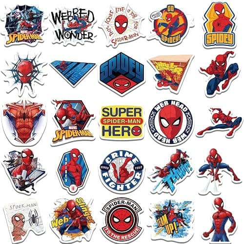 50pcs Cartoon Spider-Man Stickers for Kids,Vinyl Waterproof Princess Decal for Water Bottle Laptop Toy Sticker for DIY Decorate Bumper Phone Hard Hat Kids Teens Gifts (Spider) thumbnail 3