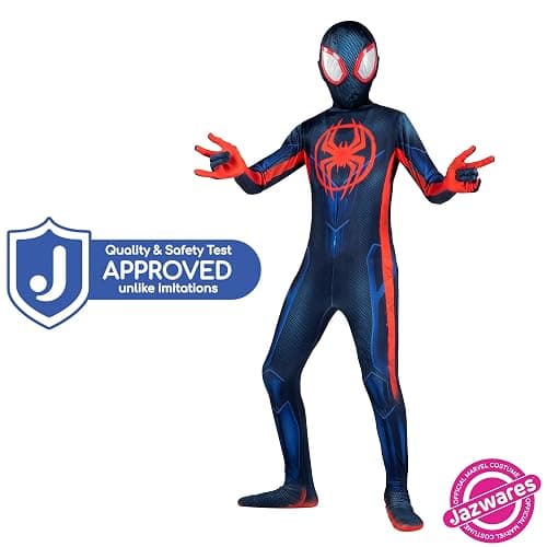 Marvel Miles Morales: Spider-Man Official Youth Deluxe Zentai Costume - Stretch Spandex with Hidden Zippers and Wrist Slits thumbnail 2
