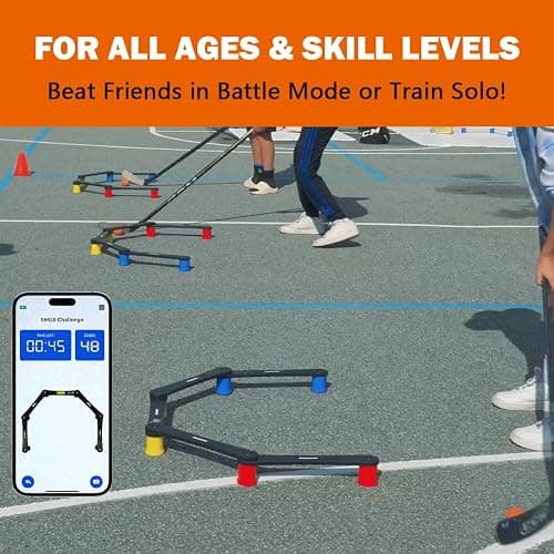 Potent Digital Stickhandling Trainer 2.0 with App-Enabled Training, Built-in Scoreboard & Countdown Timer - Practice Puck Control & Reaction Times, Portable On & Off Ice Hockey Training Aid thumbnail 3