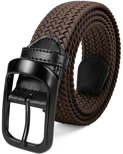 FAIRWIN Men's Golf Belt, Stretch Braided Elastic Woven Casual Jeans Belts 1 3/8" Nylon Web Work Belts for Men - Image 1