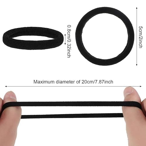 60 Black Seamless Hair Ties and 60 Black Bobby Pins with Box for Thick, Heavy, and Curly Hair - No Metal Ponytail Holders for Girls and Women thumbnail 2