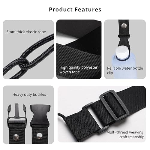 Adjustable Luggage Straps for Suitcases 3 PCS Connect Suitcases | Connect up to 3 suitcases and carry-on with elastic rope, sturdy 600D polyester straps with a buckle a bottle clip thumbnail 6