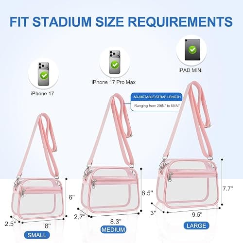 COK Clear Bag for Stadium Events Crossbody Bags for Women and Men | Transparent Purse with Adjustable Strap for Concerts Festivals Game Day thumbnail 2