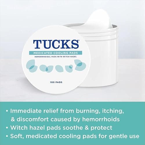 TUCKS Medicated Cooling Pads, 100 Count – Pads with Witch Hazel, Cleanses Sensitive Areas, Protects from Irritation, Hemorrhoid Treatment, Medicated Pads Used By Hospitals thumbnail 7