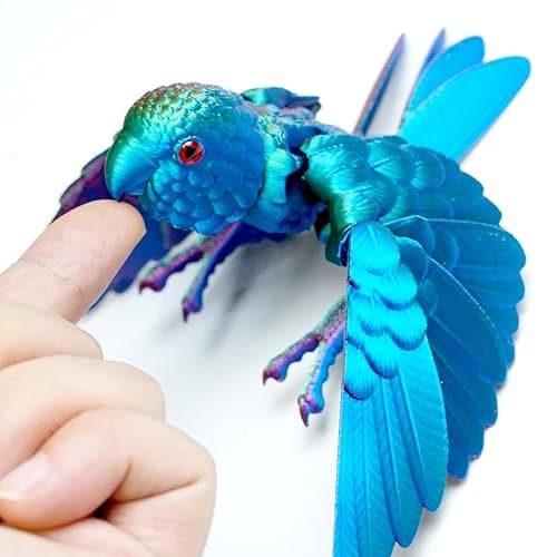 3D Print Parrot Figure, Bird with Wing,Movable Joints, Home Office Decor,Interesting Toys for Autism/ADHD,Festival Gifts toco,Fidget Toys, Executive Desk Animals Toy thumbnail 9