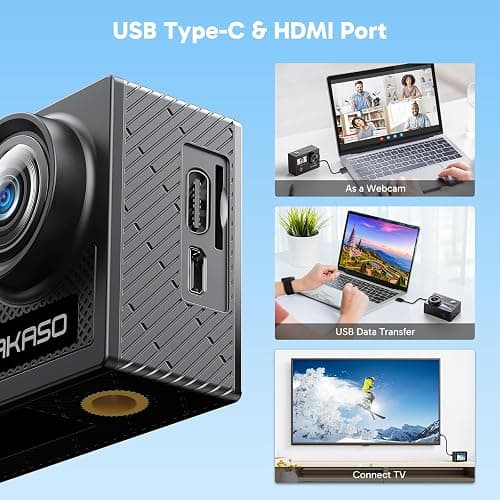 AKASO Brave 4 4K30fps 20MP WiFi Action Camera Ultra Hd with EIS 131ft Waterproof Camera Remote Control 5xZoom Underwater Camcorder with 2 Batteries and Bicycle Helmet Accessories Kit thumbnail 8
